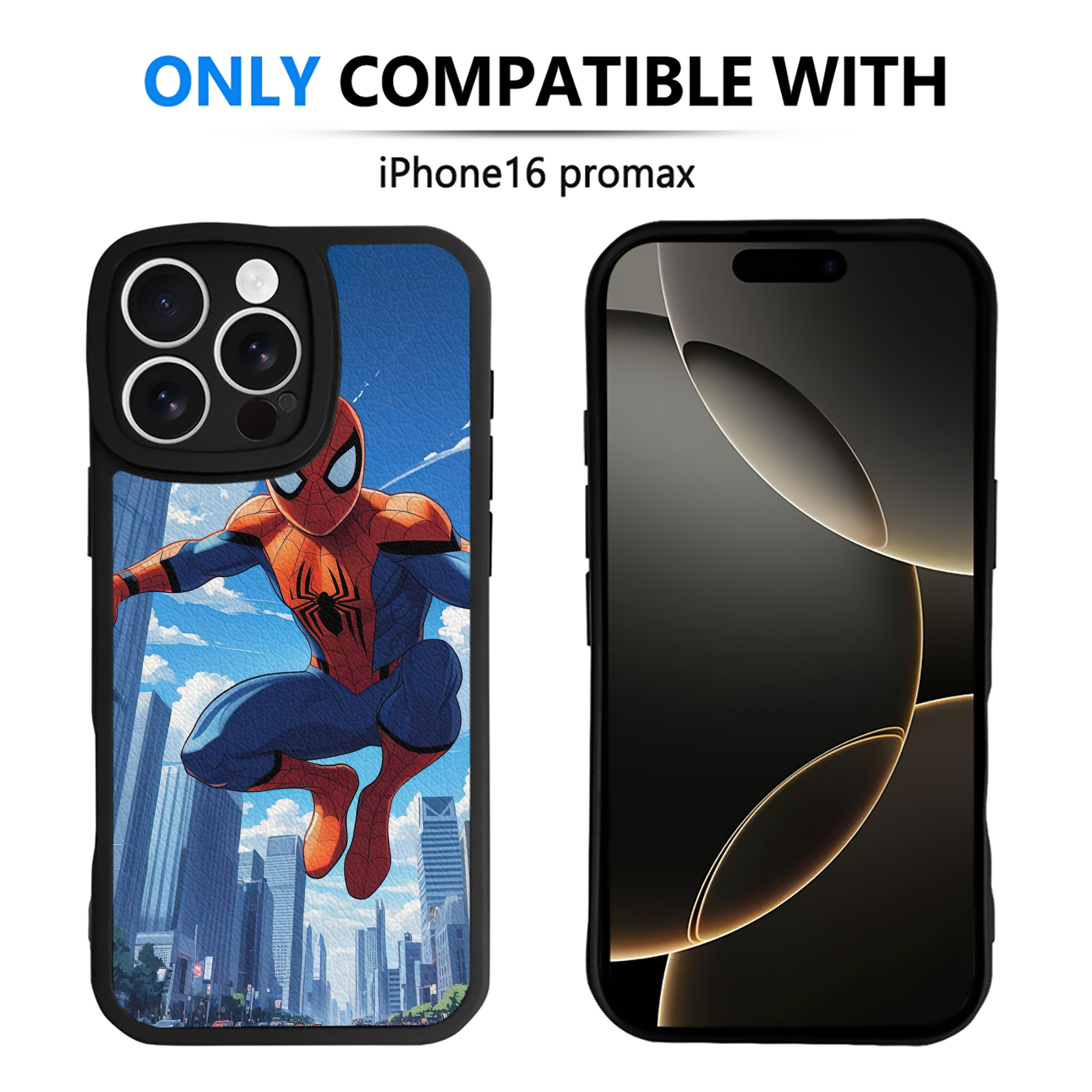 Spider Man スパイダーマン 【iPhone 16シリーズ対応】シリコンスマホケース（レザー調） 材質：シリコン